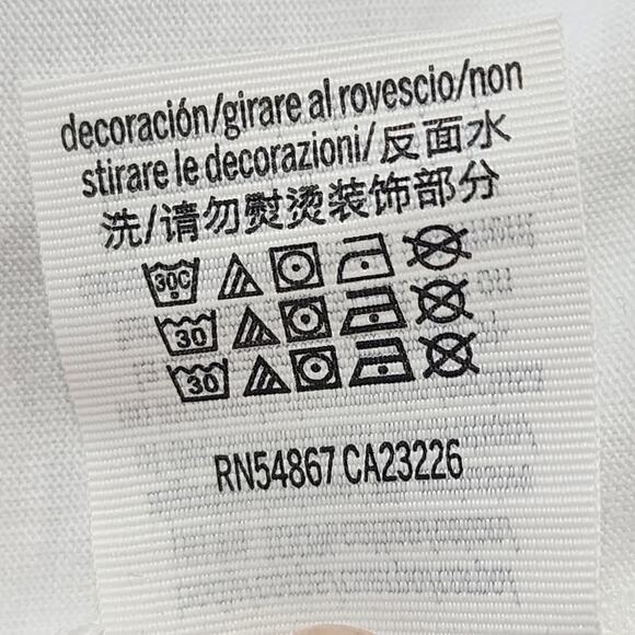 PINK White T-Shirt with Crystal Rhinestone P Logo on Front.  Women's Size Large - Picture 9 of 9